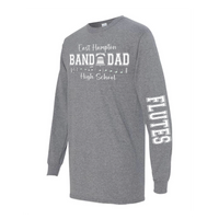 EHHS Band Dad long sleeve (PRINTED SLEEVES-GREY)