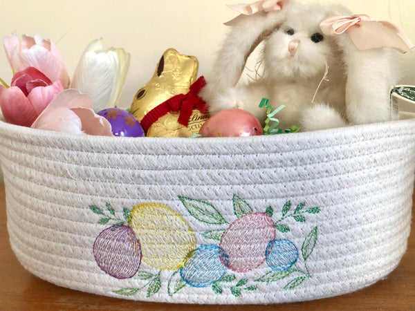 Embroidered Easter Egg Basket