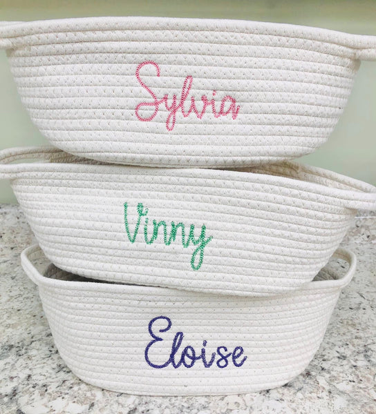 Embroidered Woven Baskets